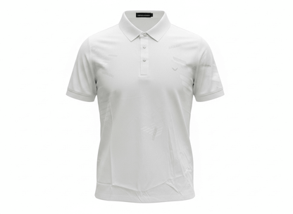 Emporio Armani White Pattern Polo 🤍✨ Signature Print Design - MASTERPIECE