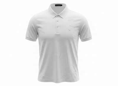 Emporio Armani White Pattern Polo 🤍✨ Signature Print Design - MASTERPIECE