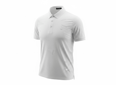 Emporio Armani White Pattern Polo 🤍✨ Signature Print Design - MASTERPIECE