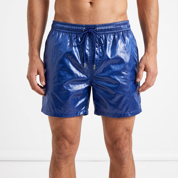 Masterpiece Nylon Swim Shorts – Shiny Blue 🩴🌊