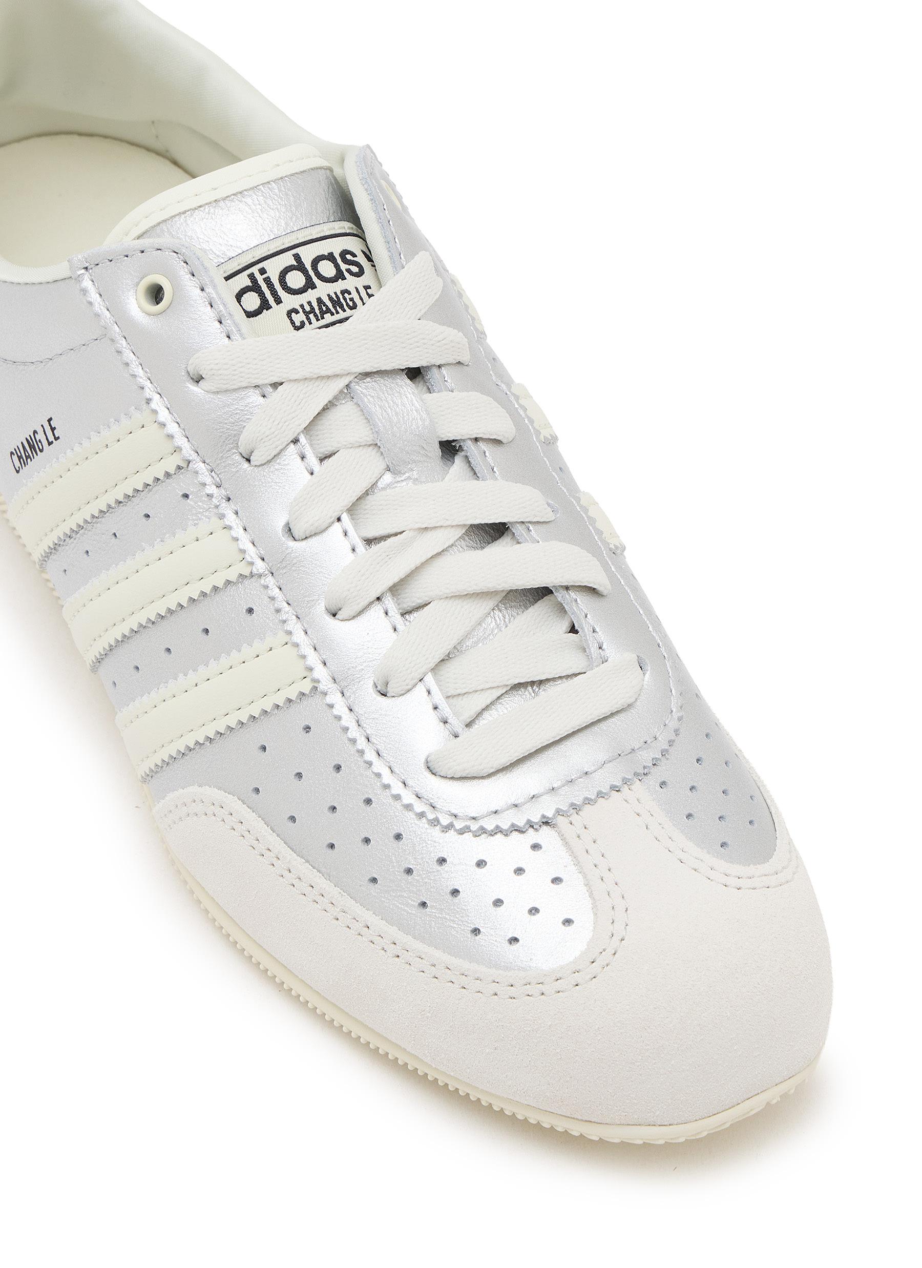 adidas Chang Le silver and cream low-profile trainers