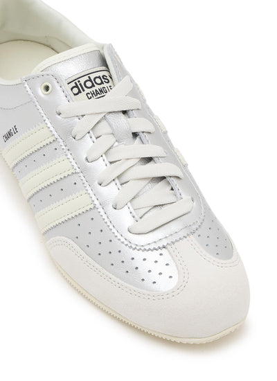 adidas Chang Le silver and cream low-profile trainers