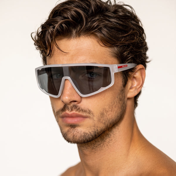 Prada Shield Sunglasses – Frosted White 😎🕶️