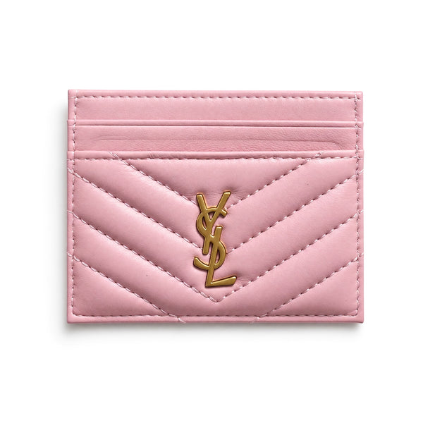 Saint Laurent Card Holder – Pink Quilted 💗