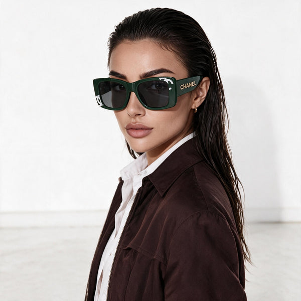 Chanel Square Sunglasses — Forest Green