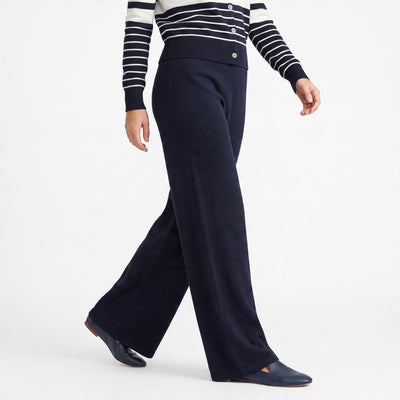 Polo Ralph Lauren navy and white striped button-up cardigan with embroidered pony logo