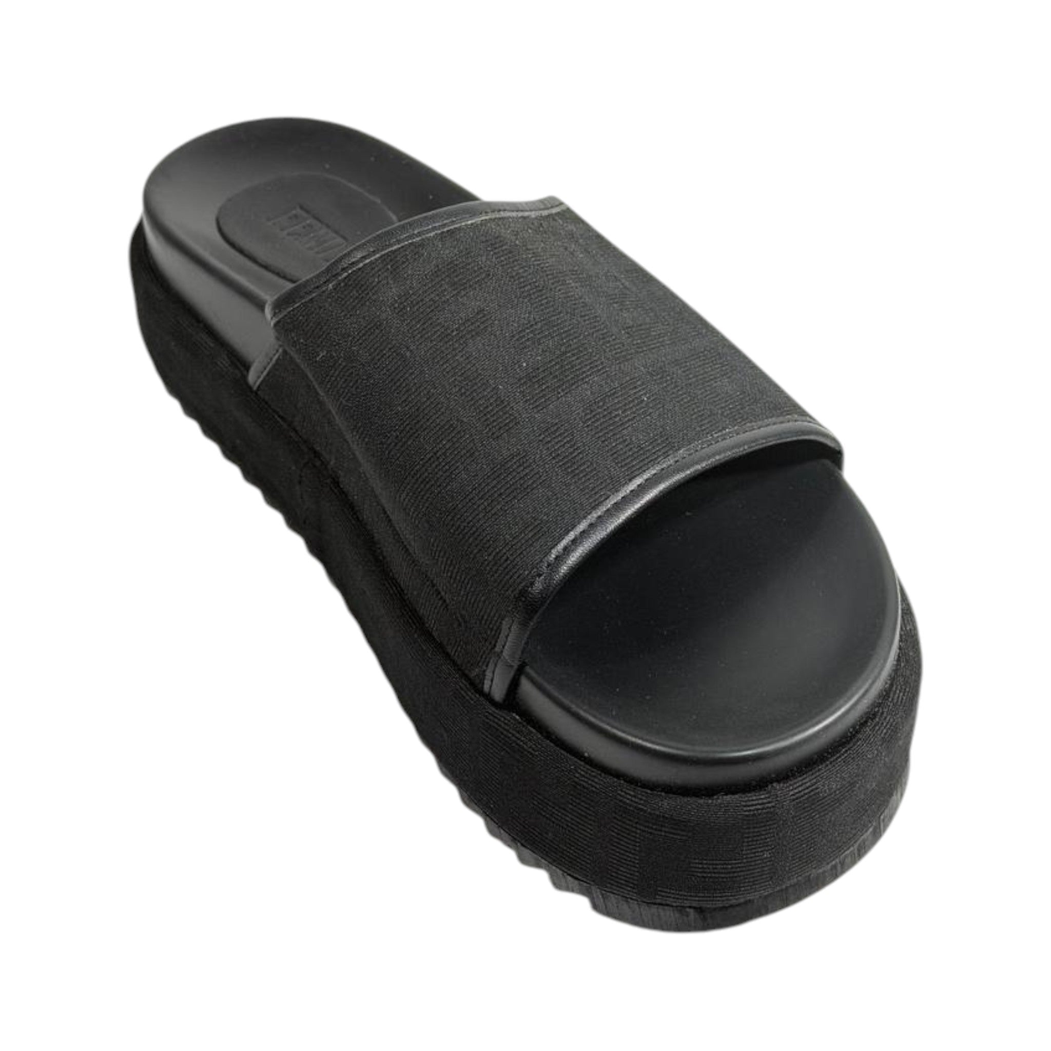 Fendi All Black FF Platform Slides – Luxury Statement Sandals 🖤👡 - MASTERPIECE