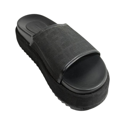 Fendi All Black FF Platform Slides – Luxury Statement Sandals 🖤👡 - MASTERPIECE