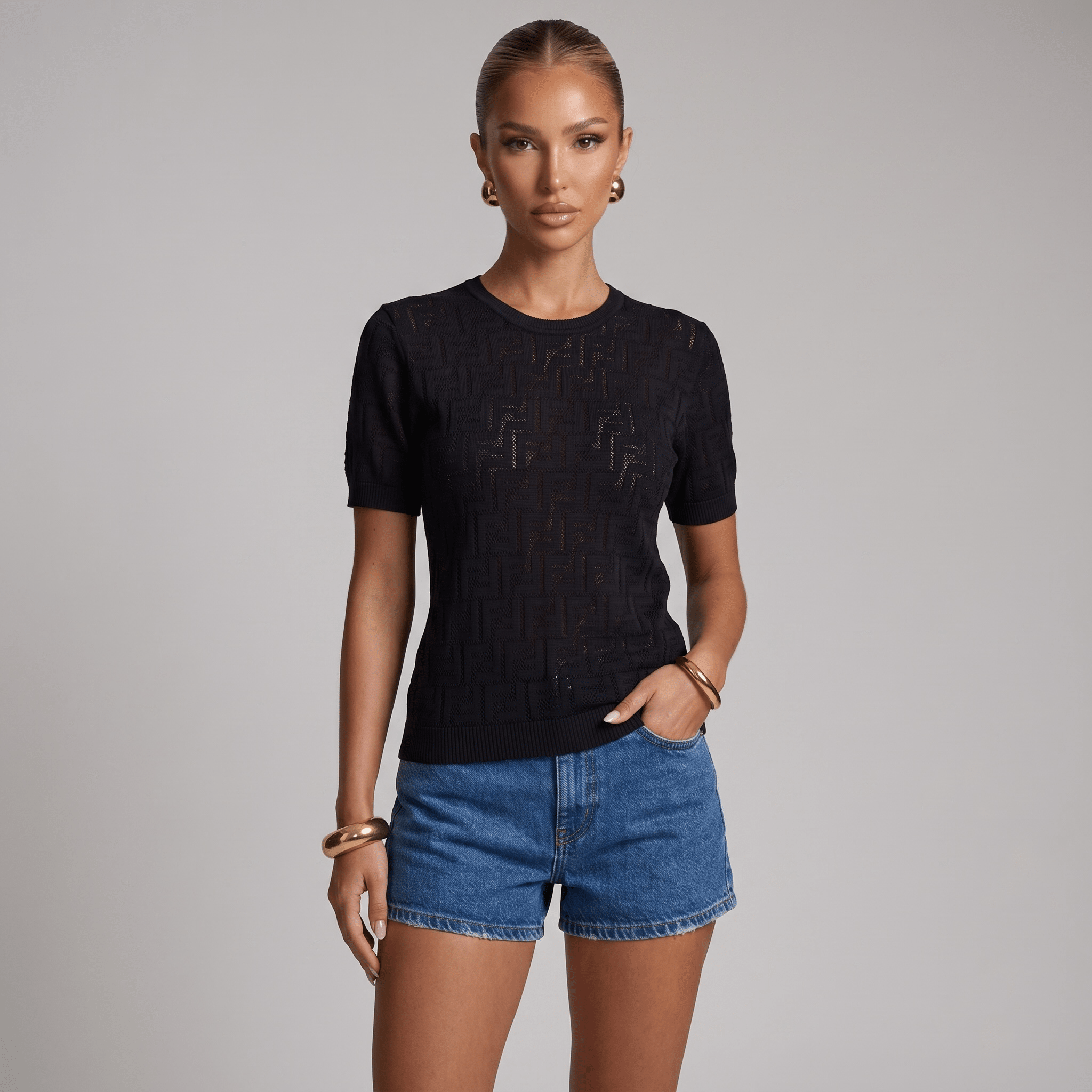 🖤 Fendi Black FF Knit Top ✨ - MASTERPIECE