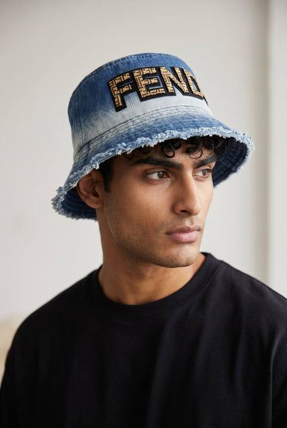 🧢 FENDI Denim Bucket Hat | Luxury Streetwear Icon 💙 - MASTERPIECE