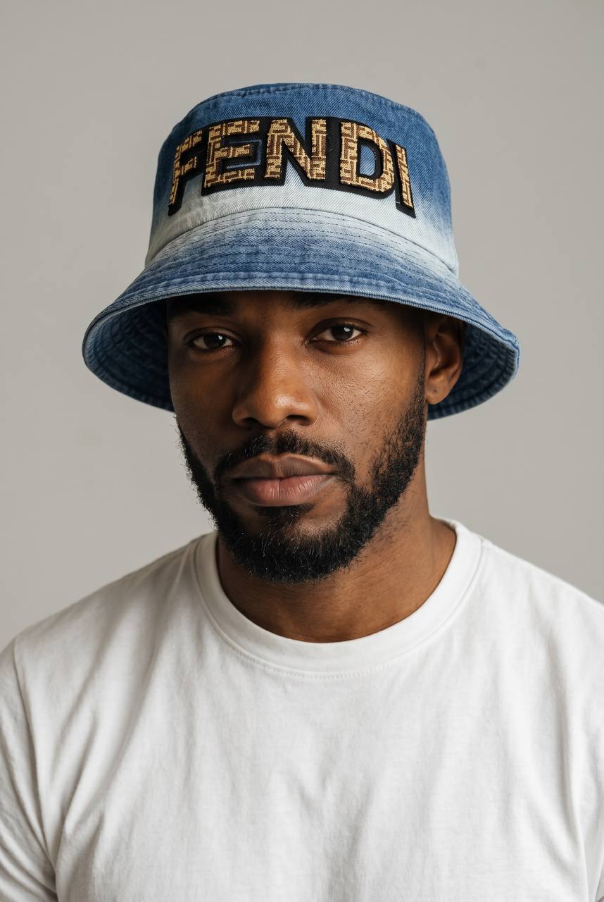 🧢 FENDI Denim Bucket Hat | Luxury Streetwear Icon 💙 - MASTERPIECE