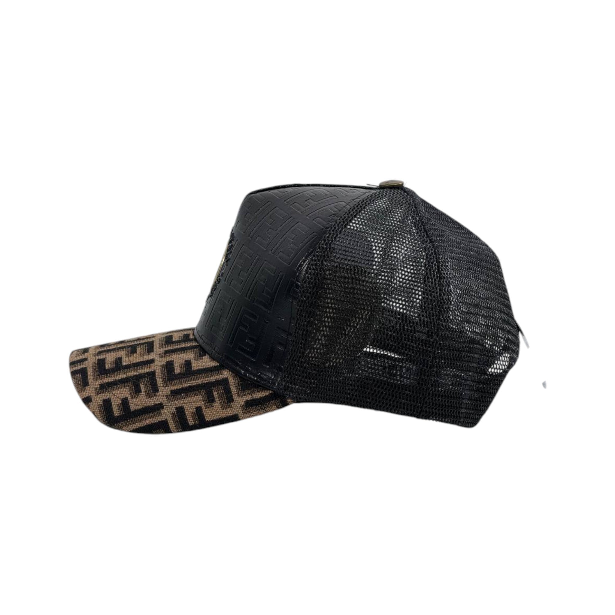 🧢 Fendi FF Monogram Trucker Cap | Black & Brown Luxury Edition 🔥 - MASTERPIECE