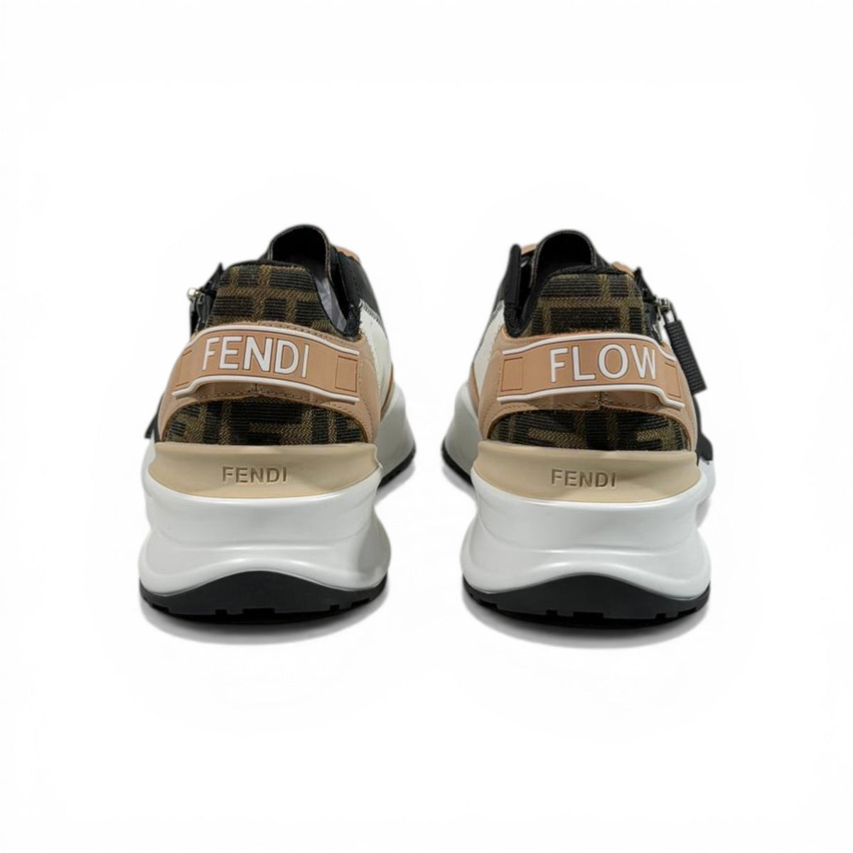 Fendi Flow Sneakers – Beige & Black Luxury Runner 🤍🖤 - MASTERPIECE