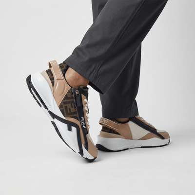 Fendi Flow Sneakers – Beige & Black Luxury Runner 🤍🖤 - MASTERPIECE