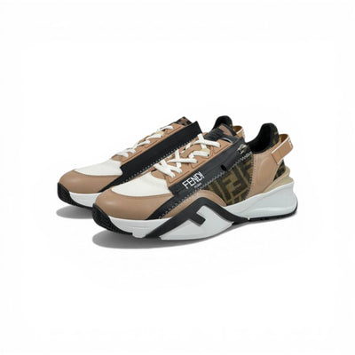 Fendi Flow Sneakers – Beige & Black Luxury Runner 🤍🖤 - MASTERPIECE