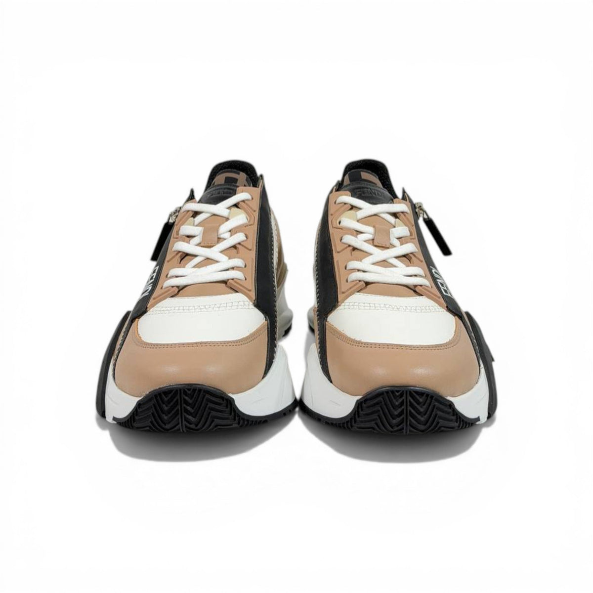 Fendi Flow Sneakers – Beige & Black Luxury Runner 🤍🖤 - MASTERPIECE