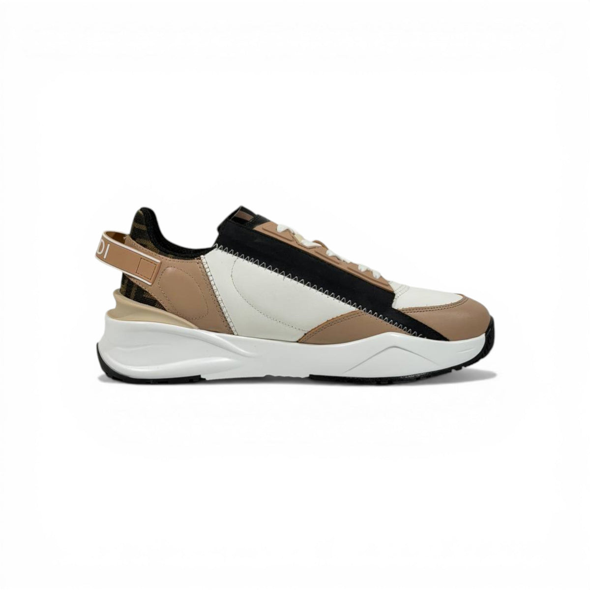 Fendi Flow Sneakers – Beige & Black Luxury Runner 🤍🖤 - MASTERPIECE