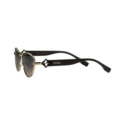 Fendi Gold Oval Sunglasses ✨ | Elegant Metal Frame Shades - MASTERPIECE