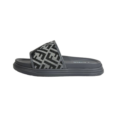 Fendi Grey Monogram Slides – Luxury Everyday Comfort Sandals 🩶👡 - MASTERPIECE
