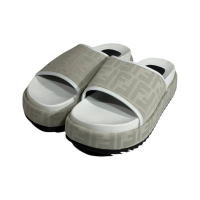 Fendi Ivory Platform Slides – Luxe Monogram Comfort Sandals 🤍✨ - MASTERPIECE