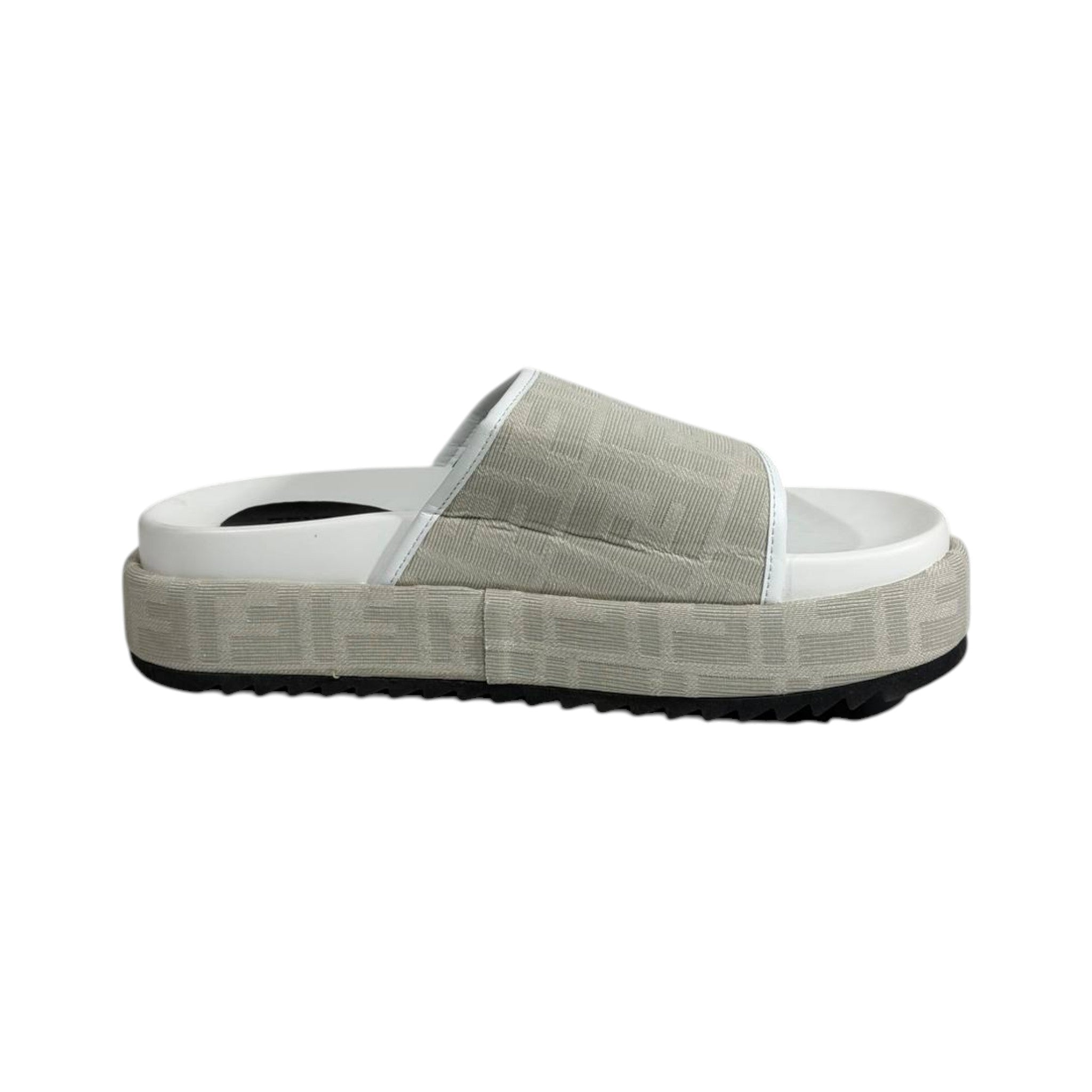 Fendi Ivory Platform Slides – Luxe Monogram Comfort Sandals 🤍✨ - MASTERPIECE