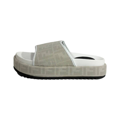 Fendi Ivory Platform Slides – Luxe Monogram Comfort Sandals 🤍✨ - MASTERPIECE