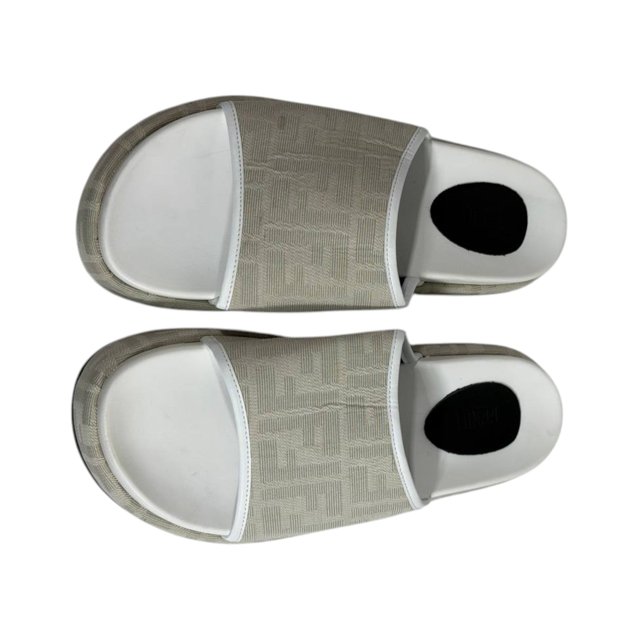 Fendi Ivory Platform Slides – Luxe Monogram Comfort Sandals 🤍✨ - MASTERPIECE