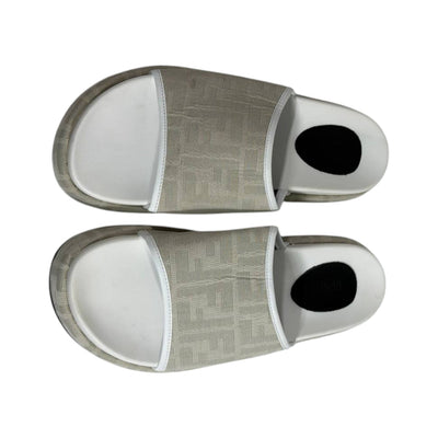 Fendi Ivory Platform Slides – Luxe Monogram Comfort Sandals 🤍✨ - MASTERPIECE