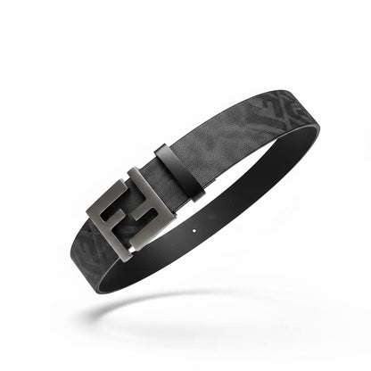 Fendi Luxury FF Monogram Belt 120CM – Matte Black Buckle Designer Belt ✨🖤 - MASTERPIECE