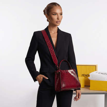 ❤️ Fendi Peekaboo Croc-Embossed Iconic Tote Bag ❤️✨ - MASTERPIECE