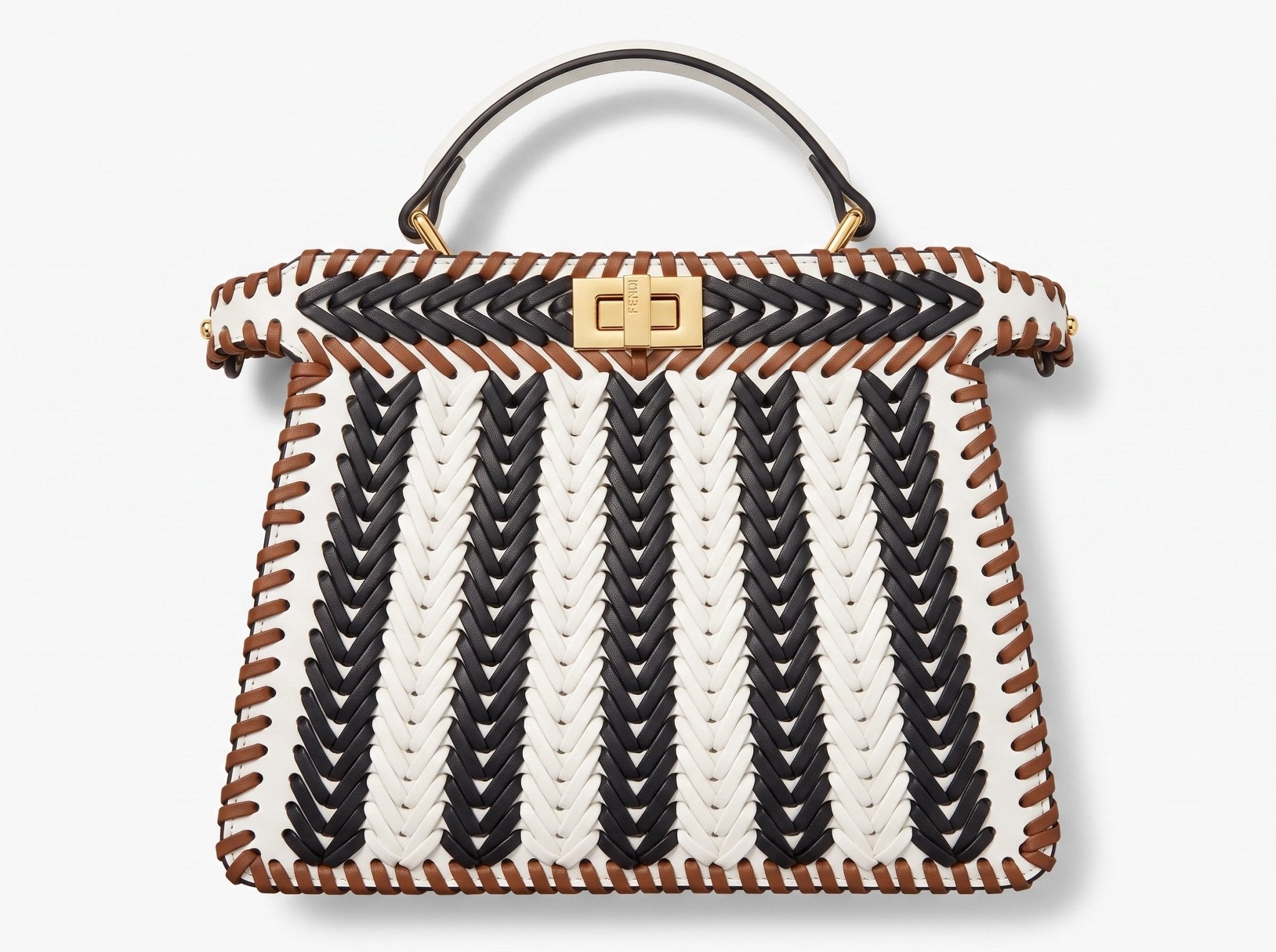 Fendi Peekaboo – Woven Tricolor Top Handle 👜 - MASTERPIECE