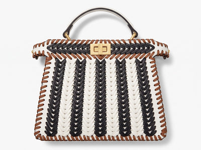 Fendi Peekaboo – Woven Tricolor Top Handle 👜 - MASTERPIECE