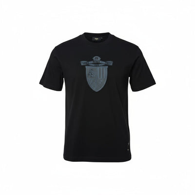 Fendi Roma Italy Crest Shield Tee — Black - MASTERPIECE