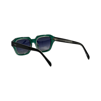 Fendi Square Sunglasses – Green Marble Frame Blue Lens 🕶️💚 - MASTERPIECE