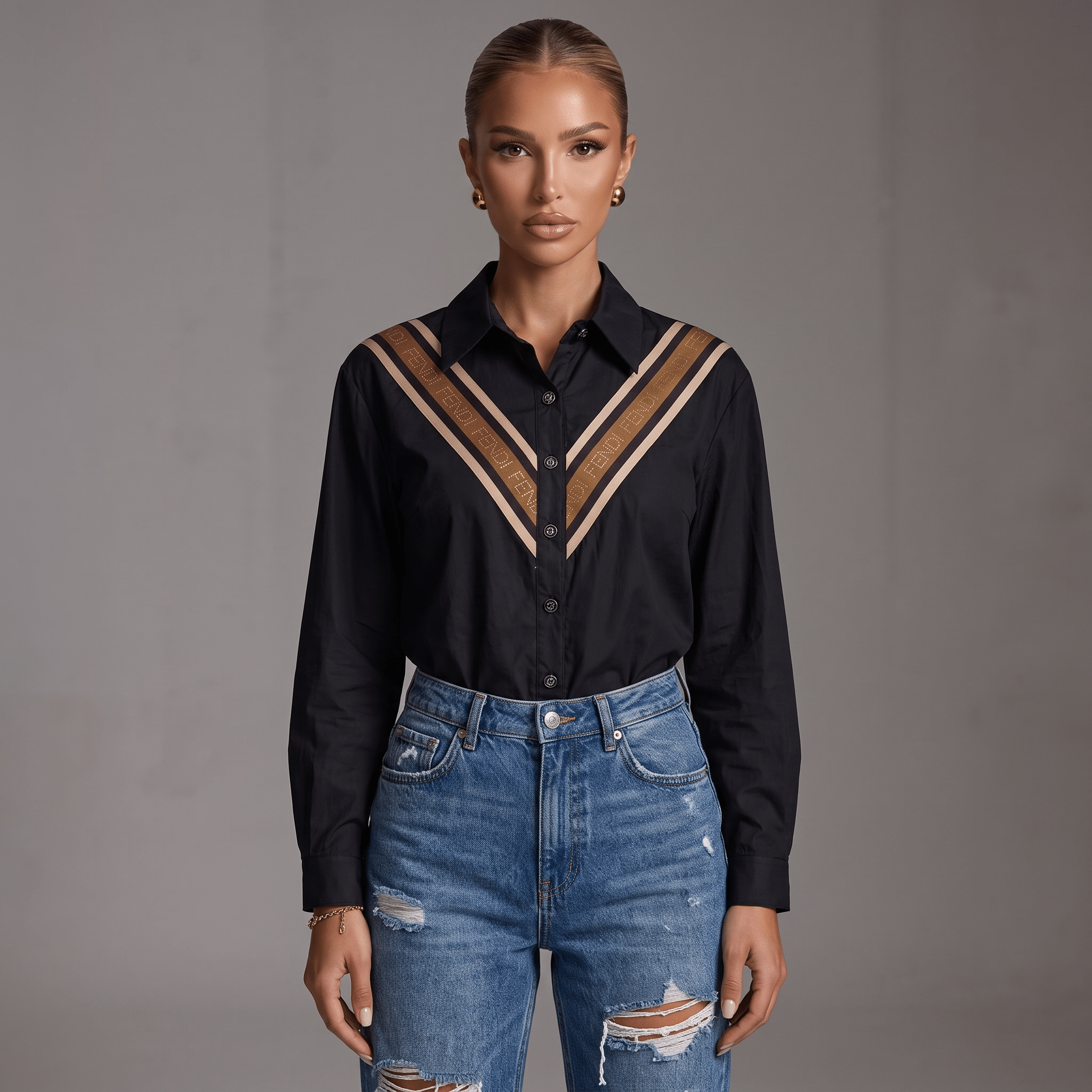 Fendi V-Stripe Oversized Shirt - MASTERPIECE