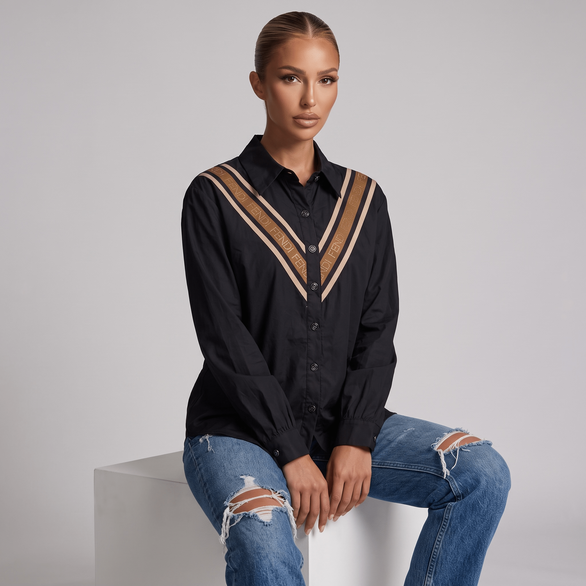 Fendi V-Stripe Oversized Shirt - MASTERPIECE