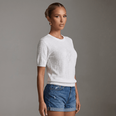 🤍 Fendi White FF Knit Top ✨ - MASTERPIECE
