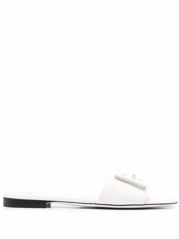Fendi White Slide Sandals 🤍✨ FF Logo Edition - MASTERPIECE