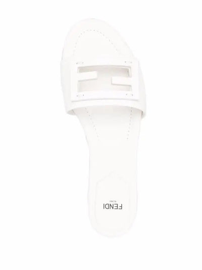Fendi White Slide Sandals 🤍✨ FF Logo Edition - MASTERPIECE