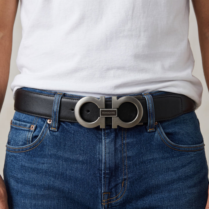 Ferragamo Leather Belt — Black