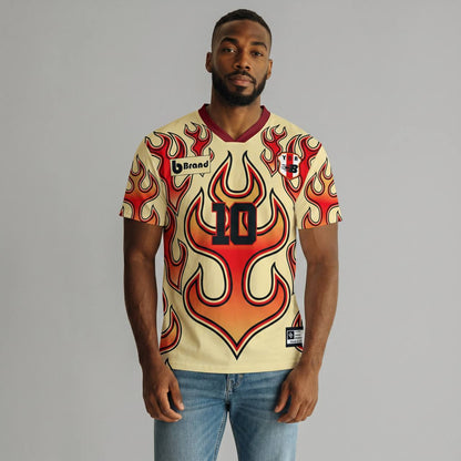 🔥 Flame 10 Graphic Football Jersey – Retro Fire Streetwear Edition ⚽🔥 - MASTERPIECE