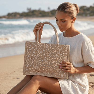 ✨ Floral Sequin Beach Tote Bag ✨ - MASTERPIECE