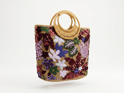 Floral Sequin Beach Tote Bag 🌸👜✨ - MASTERPIECE