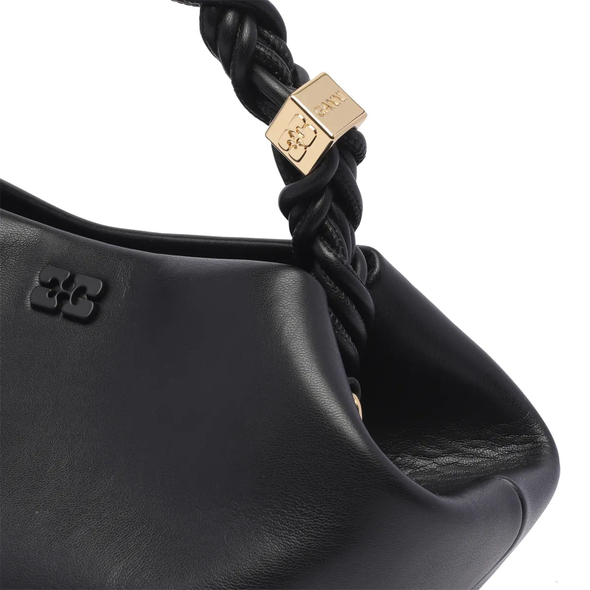Ganni Shoulder Bag – Black Twisted Handle 🖤👜 - MASTERPIECE