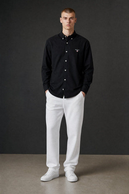 GANT Premium Black Button Down Long Sleeve Oxford Shirt for Men – Luxury Smart Casual Classic Fit Essential 🖤✨ - MASTERPIECE