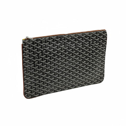 Goyard Black Monogram Pouch 🖤✨ | Luxury Unisex Designer Clutch Bag