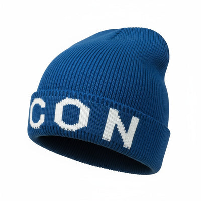 💙 Dsquared2 ICON Blue Beanie | Bold White Logo Knit Hat
