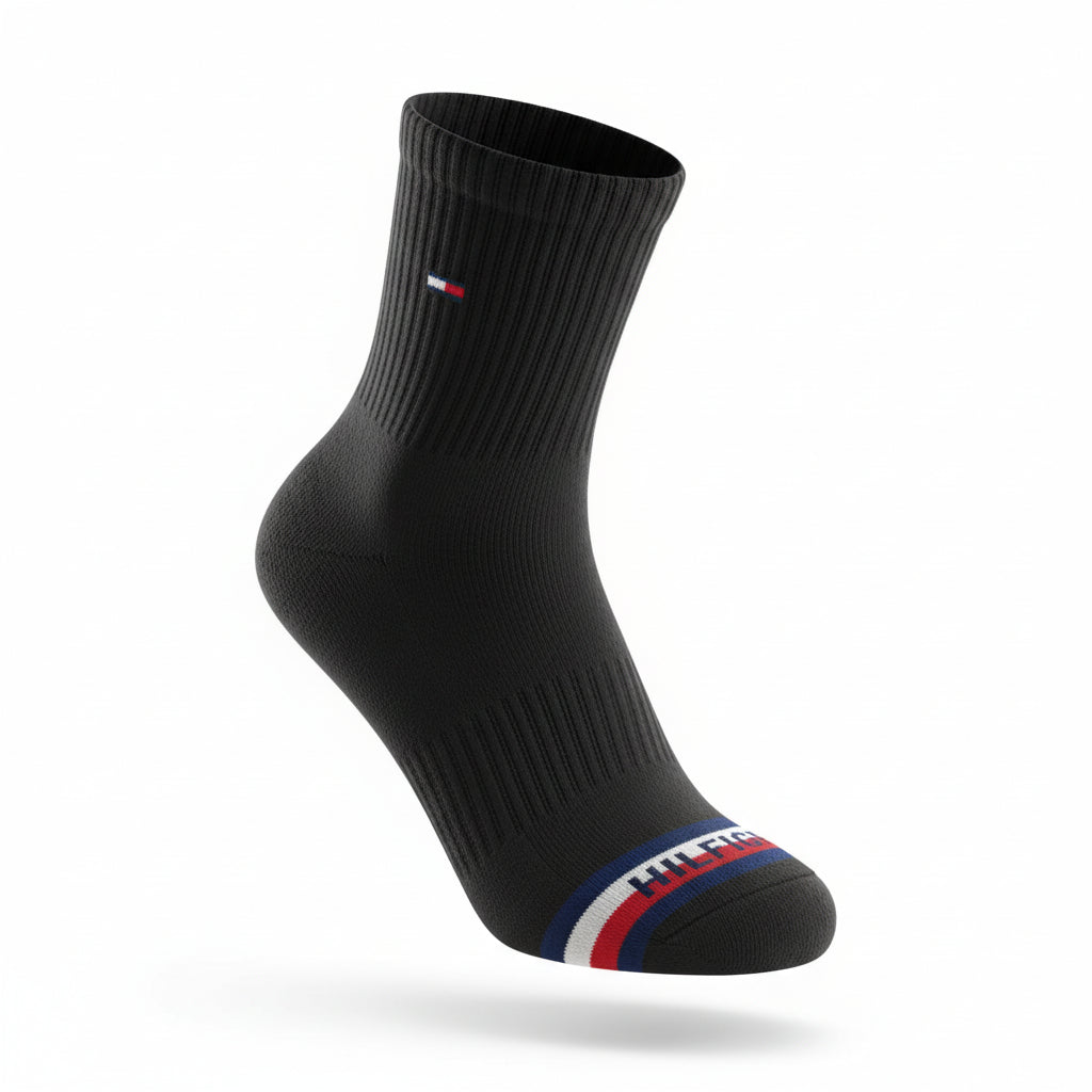 Tommy Hilfiger Black Crew Socks – Pack of 3 Essential Comfort 🧦🖤
