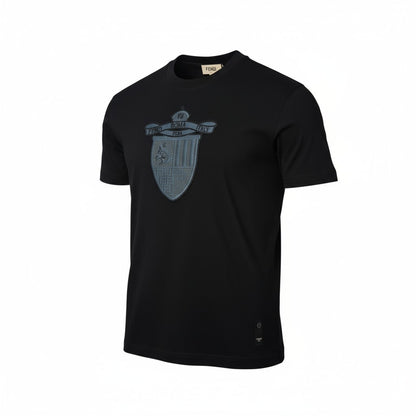 🖤 Fendi Roma Italy Crest Tee – Black on Black Heritage Shield 👑🇮🇹