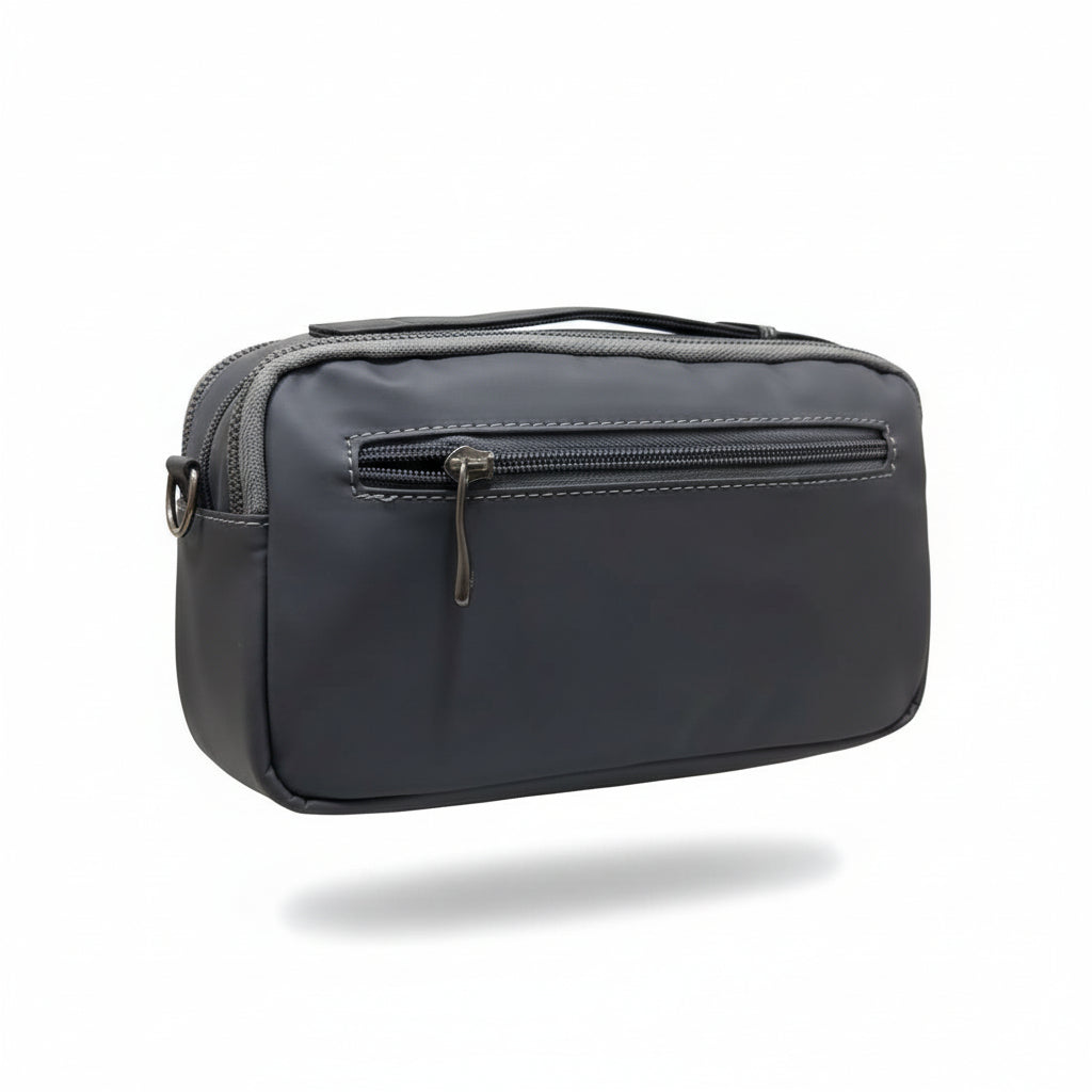 BOSS Signature Crossbody Bag – Sleek Grey Statement Shoulder Bag 🖤👜